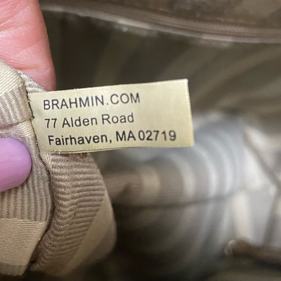 Brahmin Duxbury Satchel Medium Caramel Mocha & Brown Croc Embossed Leather - Picture 3 of 16